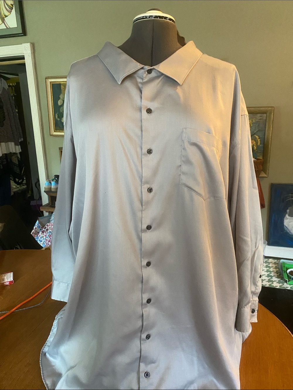 Synergy Men’s Grey Dress Shirt Size 24 34/35